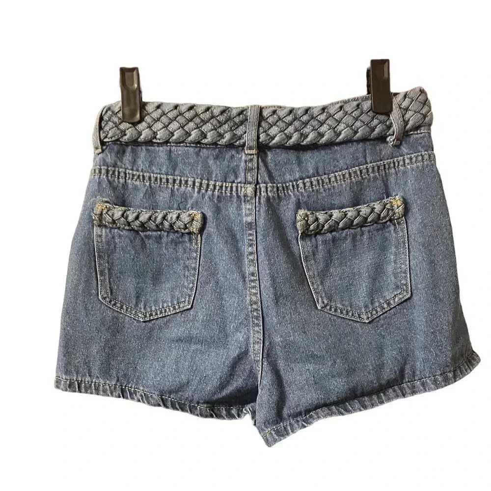 SUPERDOWN BRAIDED ANGELINE DENIM SHORTS
